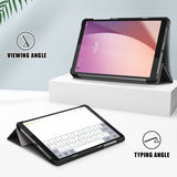 Lenovo Tab M8 (4. sukupolvi) TB300 -kotelo, kolmiosainen, musta