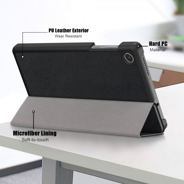 Lenovo Tab M8 (4. sukupolvi) TB300 -kotelo, kolmiosainen, musta