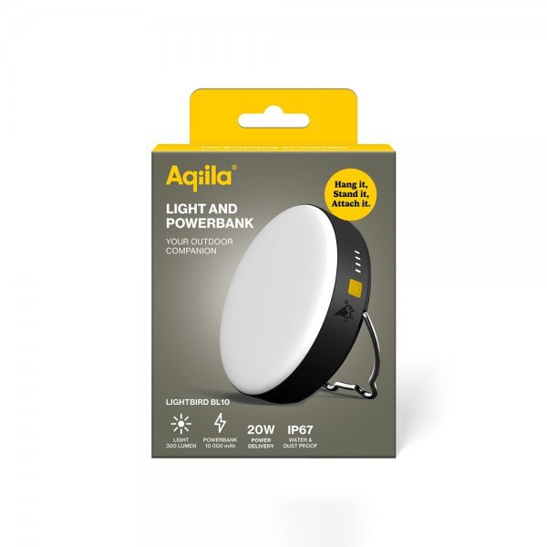 Aqiila Lightbird BL10 Retkeilylamppu Powerbankilla