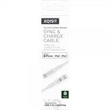 Xqisit Lightning–USB-C-kaapeli, punottu, erikoisvahva, 2 m, valkoinen