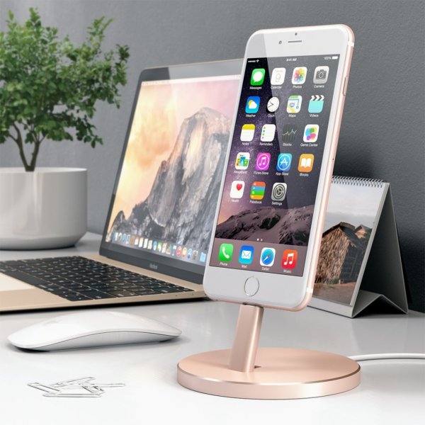 Satechi Aluminum Mobile Lightning -telakointiasema, kulta