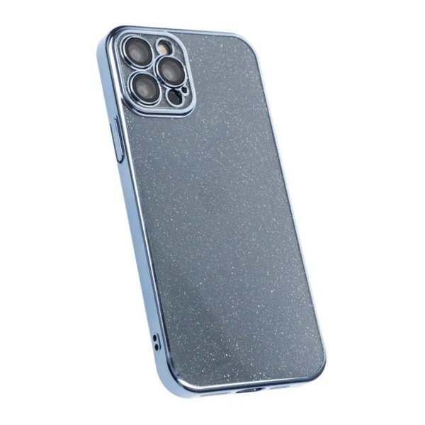 iPhone 12 Pro Glitter Läpinäkyvä Iskunkestävä Kuori Sininen
