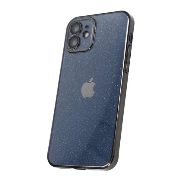 iPhone 12 Kuoret Glitter Läpinäkyvä Iskunkestävä Musta