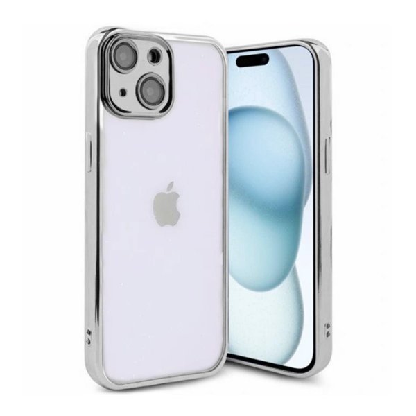 iPhone 15 Kuori Glitter Läpinäkyvä Iskunkestävä Hopea