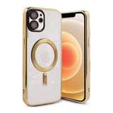 iPhone 11 Suojakuori Glitter Läpinäkyvä MagSafe Kulta