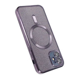 iPhone 11 Suojakuori Glitter Läpinäkyvä MagSafe Violetti