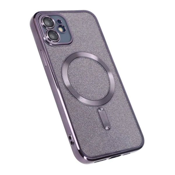 iPhone 11 Suojakuori Glitter Läpinäkyvä MagSafe Violetti