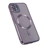iPhone 11 Suojakuori Glitter Läpinäkyvä MagSafe Violetti