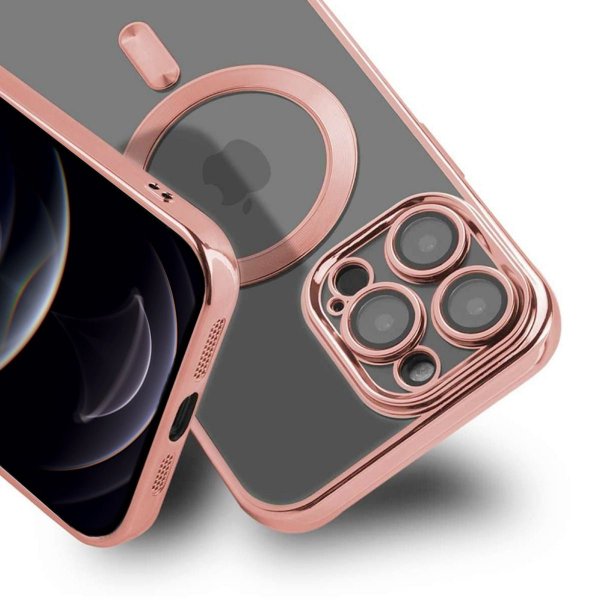 iPhone 12 Pro Kuori Glitter Läpinäkyvä MagSafe Pinkki