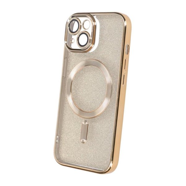 iPhone 13 Kuori Glitter Läpinäkyvä MagSafe Kulta