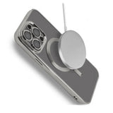 iPhone 13 Pro Max -kotelo, kimalteleva, läpinäkyvä, MagSafe, hopea