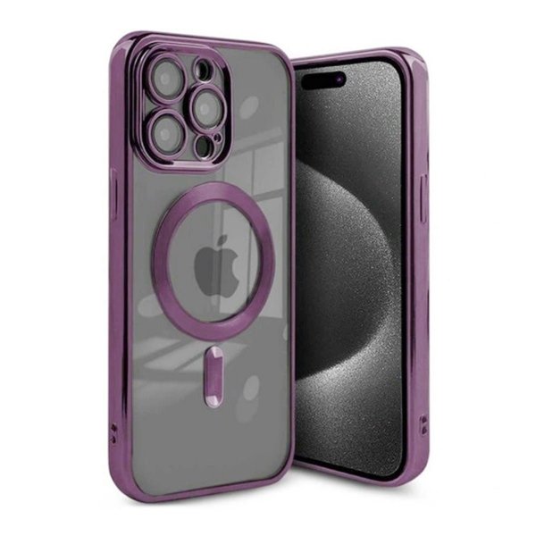 iPhone 15 Pro Max Kuori Glitter Läpinäkyvä MagSafe Violetti