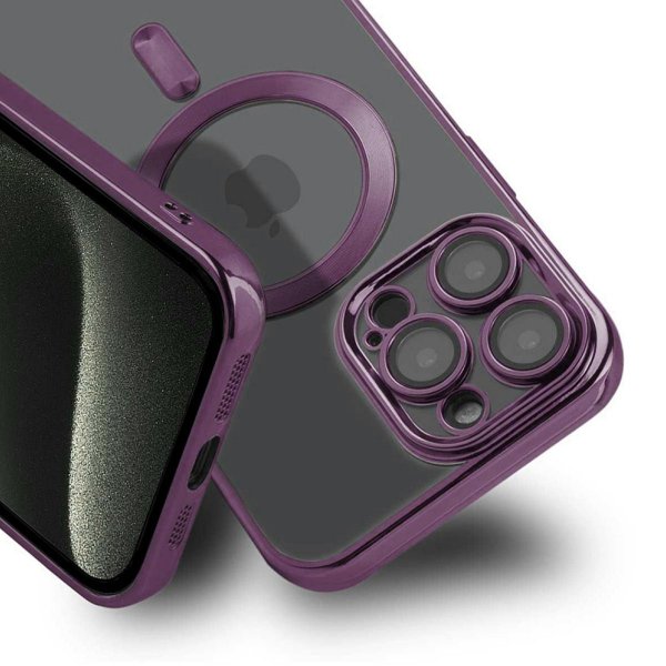 iPhone 15 Pro Max Kuori Glitter Läpinäkyvä MagSafe Violetti