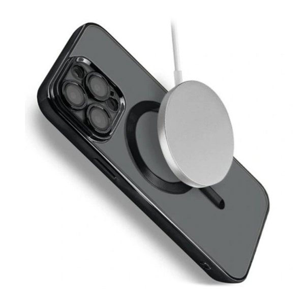 iPhone 15 Pro Max Kuori Kimalteleva Läpinäkyvä MagSafe Musta