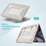 MacBook Air 13 M2 (A2681) Suojakuori Panssari Jalustatoiminnolla Beige