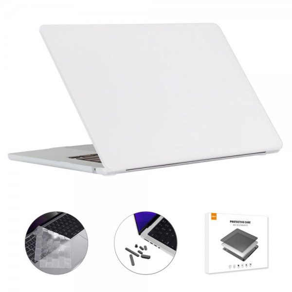 Enkay MacBook Air 15 M2 (A2941) Kuori näppäimistön suojalla, valkoinen