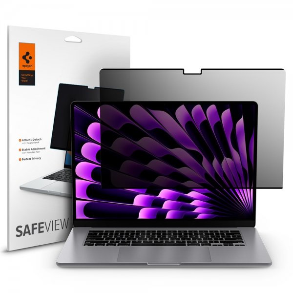 Spigen MacBook Air 15 M2 (A2941)/M3 (A3114) Näytönsuoja Safe View Privacy