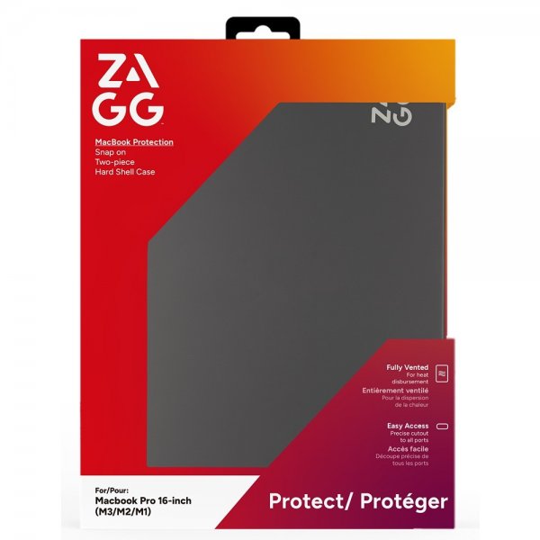 ZAGG MacBook Pro 16 M1 (A2485)/M2 (A2780)/M3 (A2991) -suojakotelo, Hardshell, Smoke