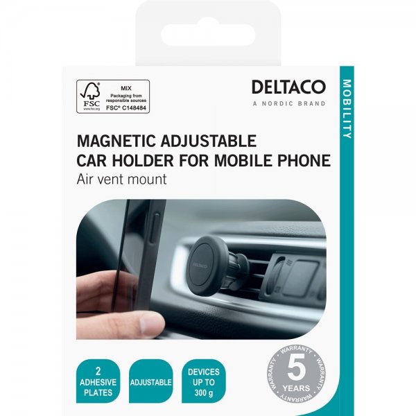 Deltaco Magneettinen säädettävä autoteline