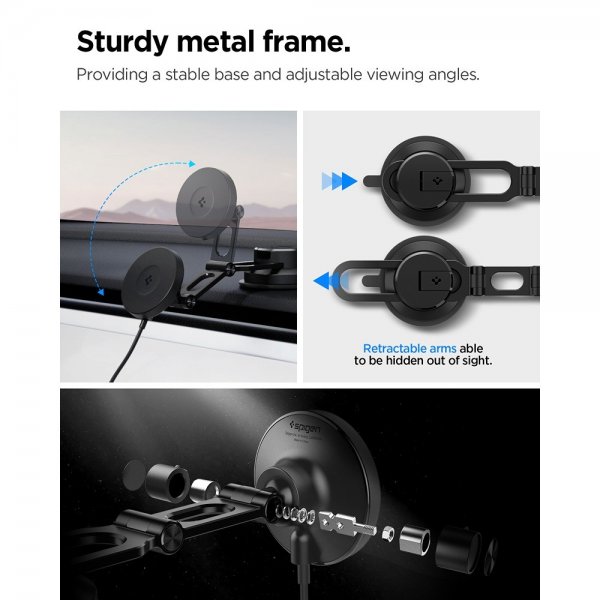 Spigen MagSafe-autoteline langattomalla latauksella OneTap Pro 4 Dashboard/Windshield