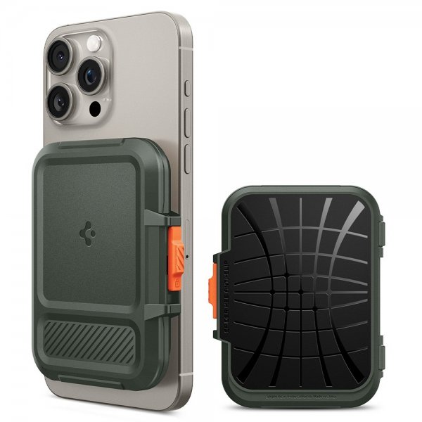 Spigen MagSafe-korttikotelo Lock Fit MagFit Military Green