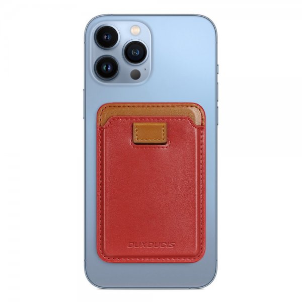 Dux Ducis MagSafe Korttikotelo Magnetic Leather Wallet Punainen