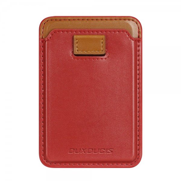 Dux Ducis MagSafe Korttikotelo Magnetic Leather Wallet Punainen