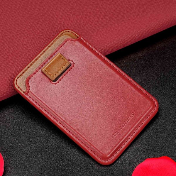 Dux Ducis MagSafe Korttikotelo Magnetic Leather Wallet Punainen