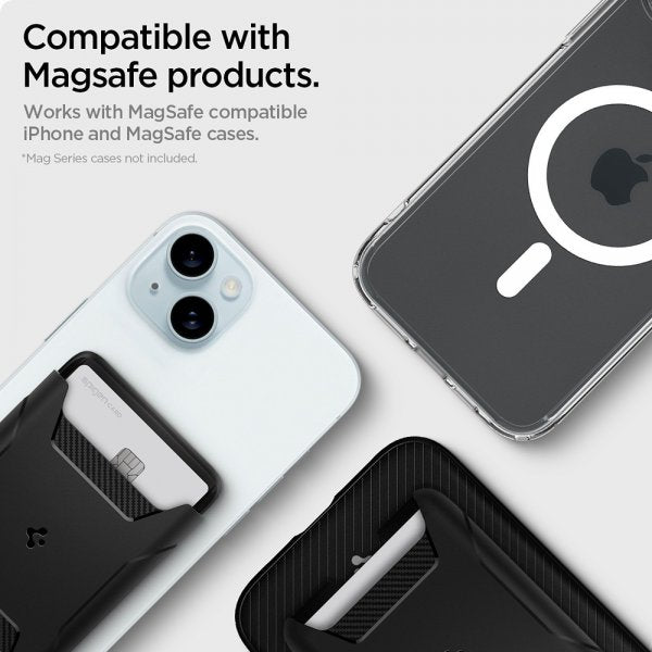 Spigen MagSafe korttikotelo Rugged Armor 3 Cards MagFit Musta