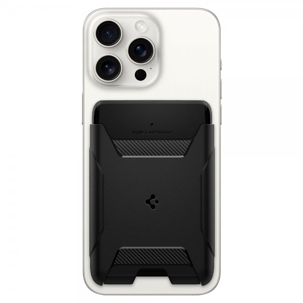Spigen MagSafe korttikotelo Rugged Armor 3 Cards MagFit Musta