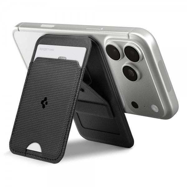 Spigen MagSafe -korttikotelo Slim Fold MagFit Tripod S314-3 Musta