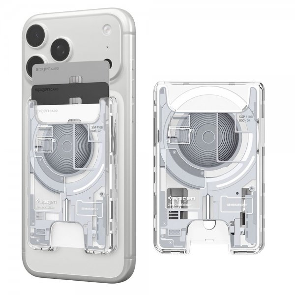Spigen MagSafe-korttikotelo Ultra Hybrid Zero One MagFit, valkoinen