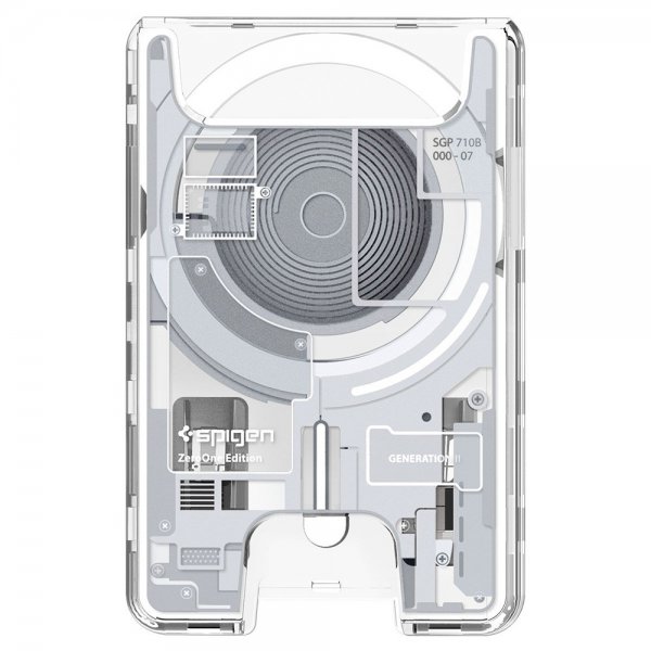 Spigen MagSafe-korttikotelo Ultra Hybrid Zero One MagFit, valkoinen
