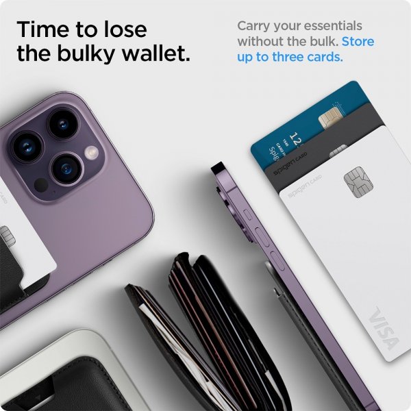 Spigen MagSafe korttikotelo Valentinus 3 Cards Holder MagFit Black