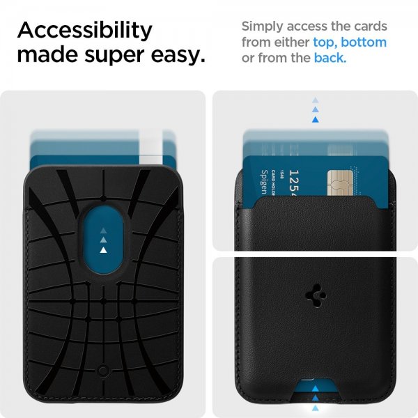 Spigen MagSafe korttikotelo Valentinus 3 Cards Holder MagFit Black