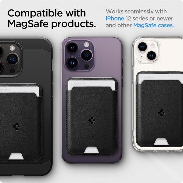 Spigen MagSafe korttikotelo Valentinus 3 Cards Holder MagFit Black