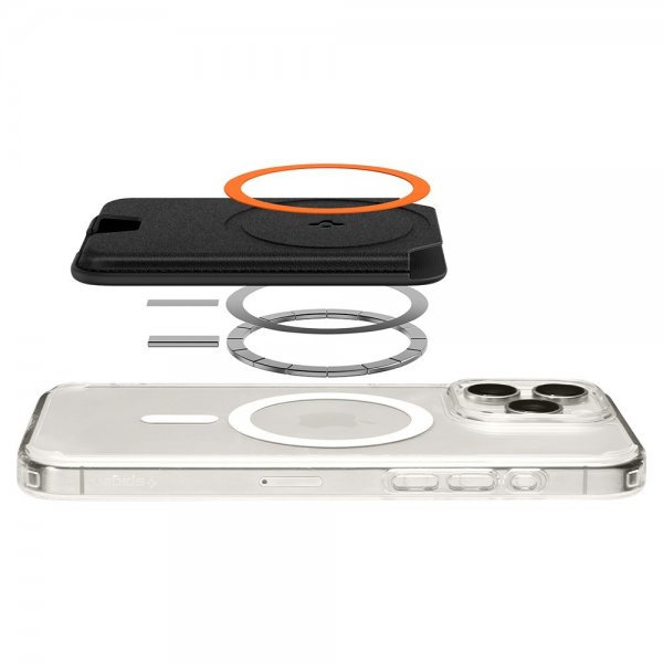 Spigen MagSafe korttikotelo Valentinus 3 Cards Holder MagFit Plus Musta