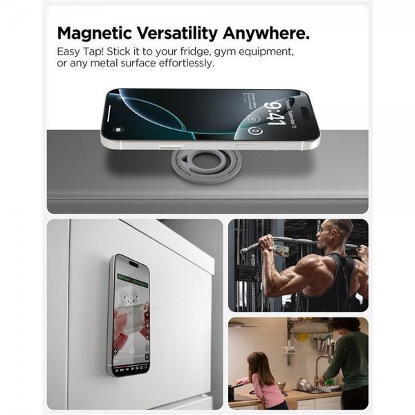 Spigen MagSafe -puhelinteline Dual Pop Harmaa