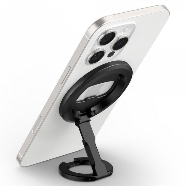 Spigen MagSafe O-Mag -puhelinteline jalustalla Mag Fit, musta