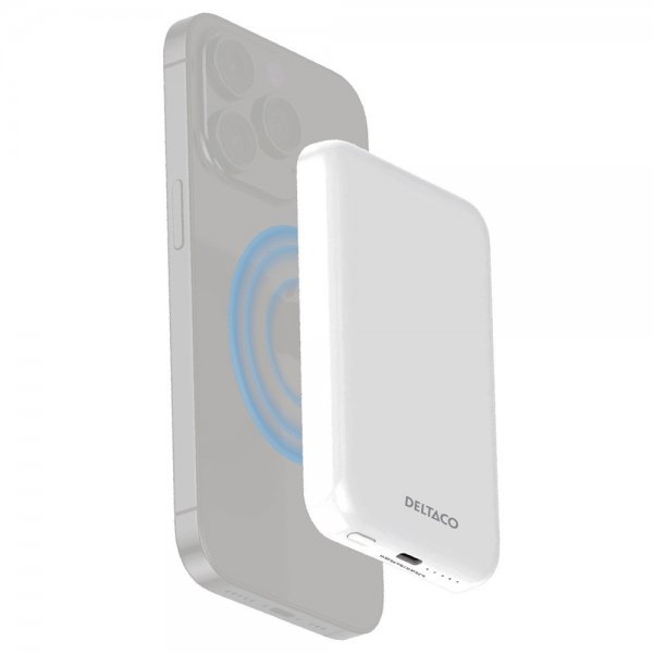 Deltaco MagSafe-varavirtalähde 5000 mAh 20W Valkoinen