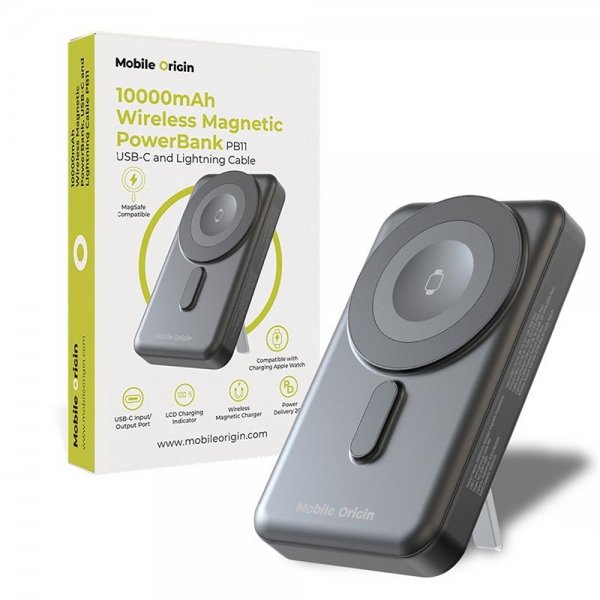 Mobile Origin MagSafe-varavirtalähde sisäänrakennetuilla kaapeleilla 10 000 mAh 20W