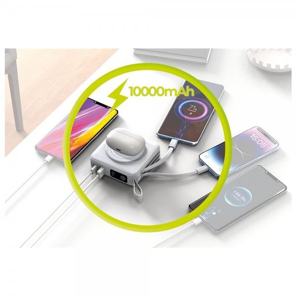 Mobile Origin MagSafe-varavirtalähde/matkalaturi Sisäänrakennetut kaapelit/Apple Watch -lataus Valkoinen