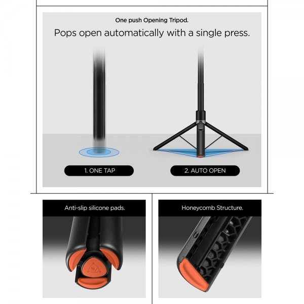 Spigen MagSafe Tripod Selfie Stick Mag Fit Musta