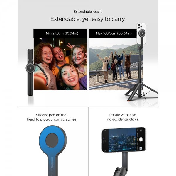 Spigen MagSafe Tripod Selfie Stick Mag Fit Musta