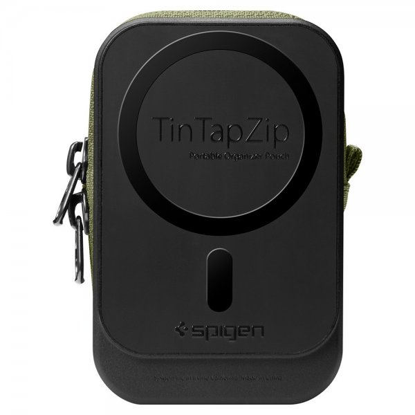Spigen MagSafe Kotelo Kannettava Järjestelylaukku Snap Zip MagFit Olive Green