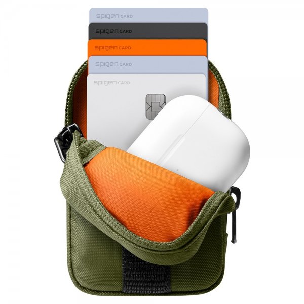 Spigen MagSafe Kotelo Kannettava Järjestelylaukku Snap Zip MagFit Olive Green