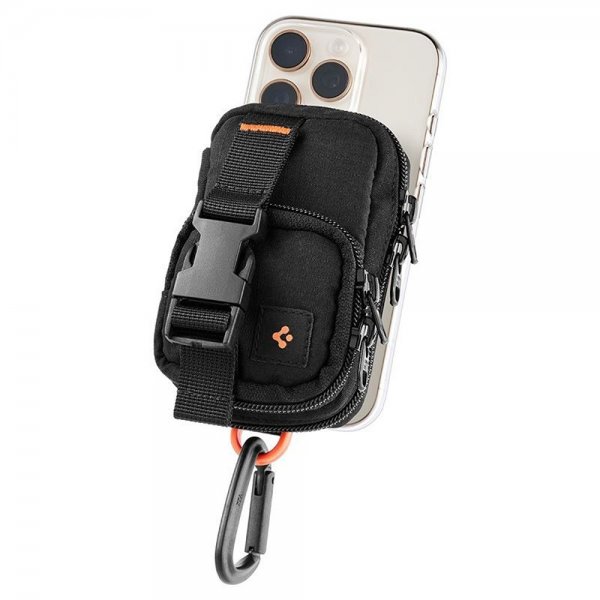 Spigen MagSafe Kotelo Kannettava Järjestäjätasku Snap Zip MagFit Musta