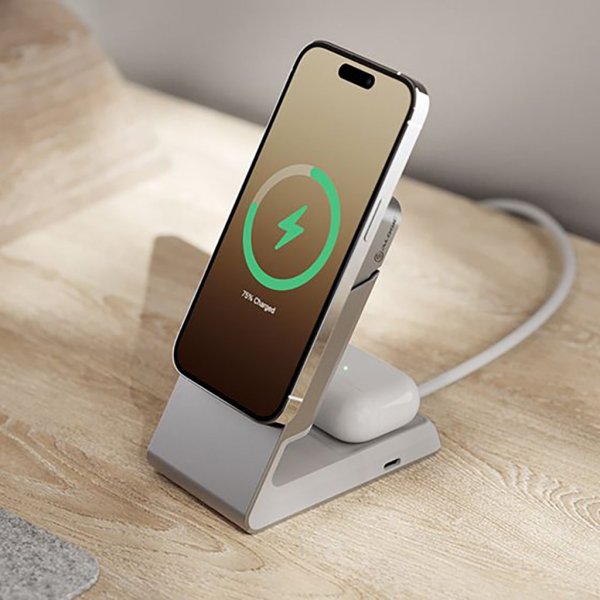 ALOGIC Matrix 2-in-1 yleismagneettinen lataustelakka MagSafe Valkoinen