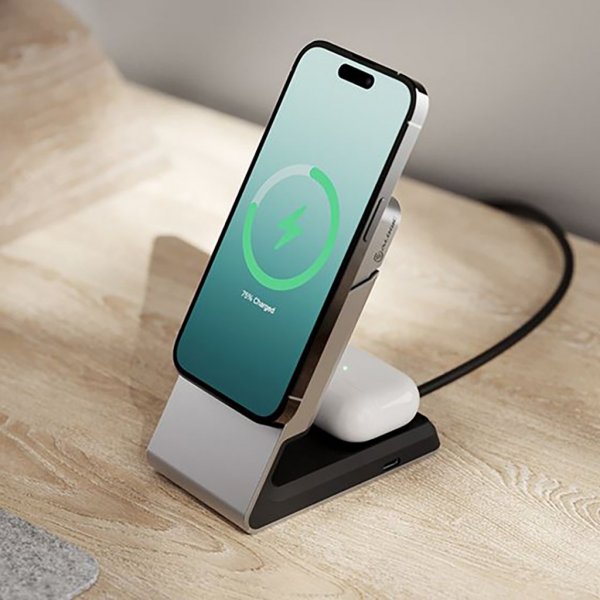 ALOGIC Matrix 2-In-1 Universal Magnetic Charging Dock MagSafe Musta