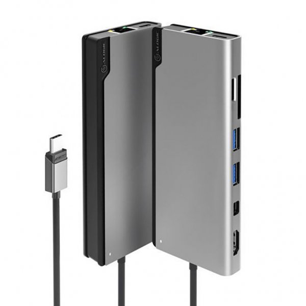 ALOGIC Ultra USB-C -telakka PLUS V2 Muistikortinlukija Harmaa